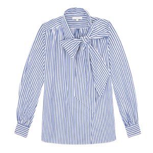 Ann Mashburn Blenny Blouse Top XS Blue White